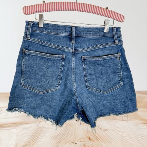 Madewell High Rise Denim Jean Shorts Size 27 M Wash Cutoff Blue Sexy Hippie - Picture 4 of 10